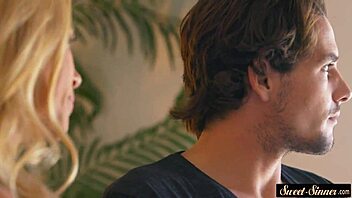 Inked woman rides mans hard cock in roleplay