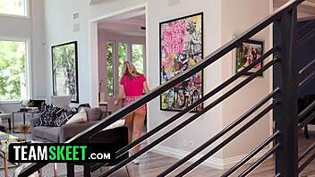 Teasing Petite Teen Gets Tight Ass Fucked Hard By Huge Cock