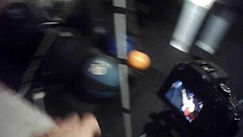 Behind the scenes of the porn video shoot features glasses cam capturing hardcore xxx pussy pounding action