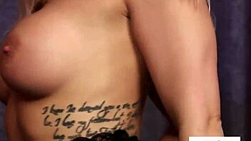 Busty domina babe gives jerk off instructions to humiliated guy