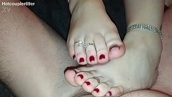 Intense Oiled Footjob Leads to Massive Cumshot