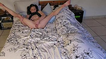 OH GOD THIS SEXY PETITE MILF IS MASTURBATING SOLO AND TRYING TO STAY QUIET WITH PANTY SNIFFING!