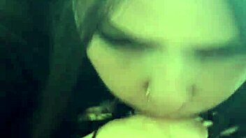 curvy amateur with natural tits gives deepthroat pov blowjob leading to cum on tits