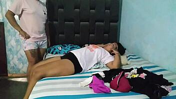 hey i caught you sniffing my underwear while touching your tits let me help by licking your pussy