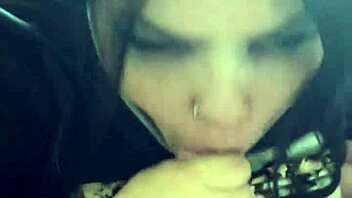 curvy amateur with natural tits gives deepthroat pov blowjob leading to cum on tits