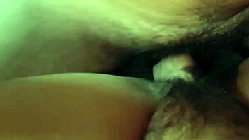 Missionary Action Builds as Muscular Guy Rubs Erect Cock on Her Hairy Pussy and Big Clit for Intense Fucking