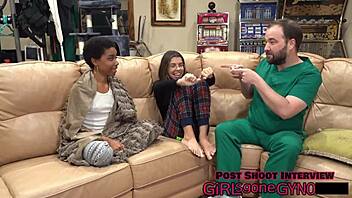 Doctor Aria Nicole and Doctor Tampa try on gloves in hospital backstage