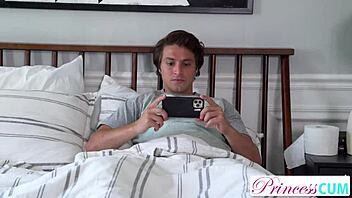 Blonde princess Blake Blossom tempts with juicy ass and shaved pussy for creampie orgasm