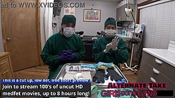 Doctor Aria Nicole and Doctor Tampa try on gloves in hospital backstage