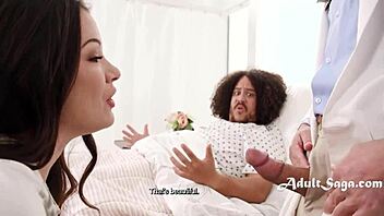 wife fucks doctor infront of bedridden husband