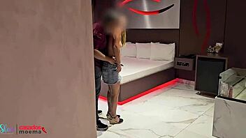 The husband hides and watches as his wife enjoys time with her lover, exploring her desires in a steamy encounter filled with passion and secrecy.