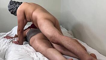 arab muslim woman in hijab takes a big cock insertion deep into her big ass for intense anal action