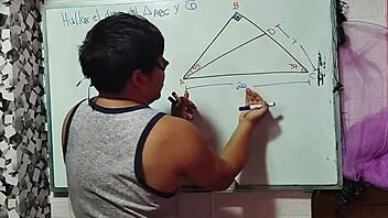Asian Nerd Student Explores Bedroom Triangle With Teacher