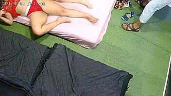 I recorded my friend on the bed dreaming with my cellphone.