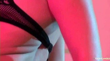 Two Hot Blondes in Sexy Lingerie Share Guy on House Stairs