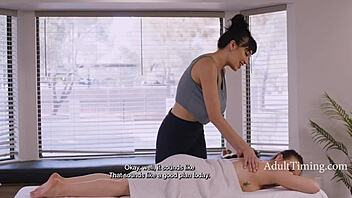 she came for a massage session with alison rey in little 18+ puck