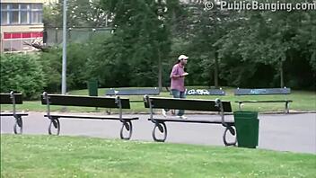 Public Sex Threesome in City Center with Young Cute Teen!