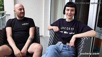 Brunette Couple Enjoys Handcuffed Doggystyle And Blowjob In Homemade After-Party Session