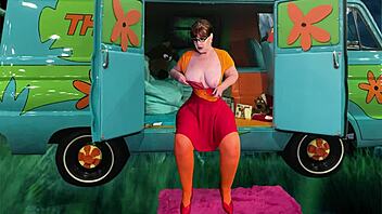 oh, i'm devouring this granny's sweet pussy in her velma cosplay outfit...