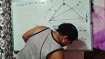 Asian Nerd Student Explores Bedroom Triangle With Teacher