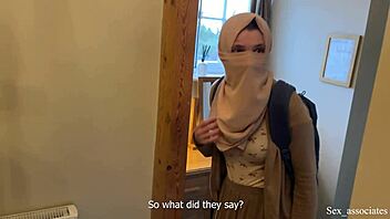 Shy arab milf and young guy share a bed in hotel, but things get accidentally steamy