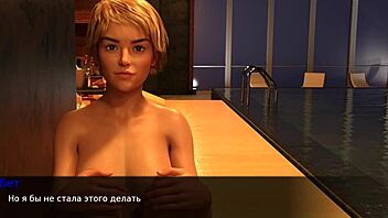 Young exhibitionist flashes tits and pussy outdoors with friends in complete gameplay