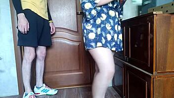 mature milf teases virgin courier into explosive cum release