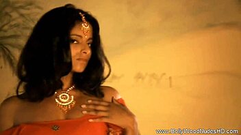 Gorgeous natural body on indian woman dancing sensual striptease