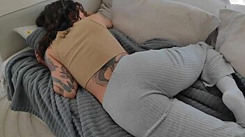 The young worker returned from her night shift at McDonald's, only to find her roommate ready for intense anal action and a creampie finish