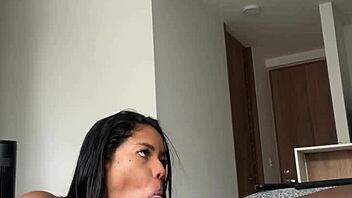 i love how she gives sloppy deepthroat blowjob with braces on, licking my big cock like a pro.