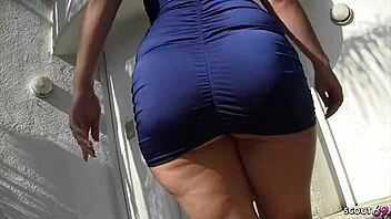 curvy girl with big butt and puffy tits experiences intense first time casting with deepthroat blowjob and rough riding for squirting orgasm