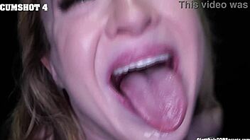 alaina tastes salty cum from gloryhole swallow