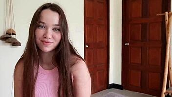 a tale of a brunette babysitter with blue eyes getting bent over for rough pov fucking without condom