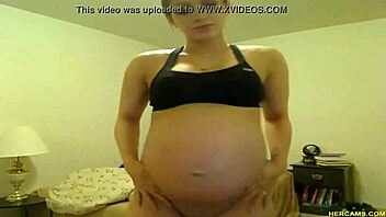 Pregnant Tori Taylor models blue shorts