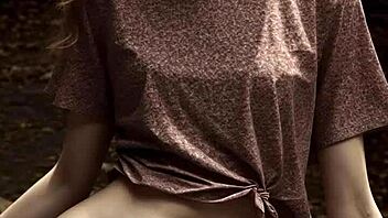 Lingerie Models Pose Sexy Under Cherry Blossom Trees With Barefoot Elegance