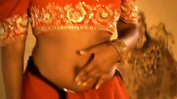 Gorgeous natural body on indian woman dancing sensual striptease