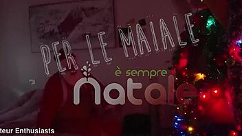 in a wild european orgy, the milf takes double penetration and squirts during the festive christmas chaos