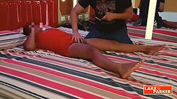 i'm this cute chubby brunette latina getting a full body massage in room casting