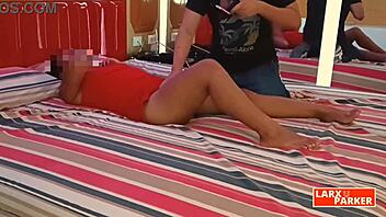 i'm this cute chubby brunette latina getting a full body massage in room casting