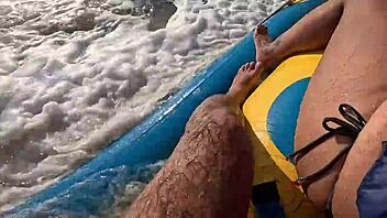 Whoa, check out this wild suruba with casal mattos and priscila belini banging lifeguards after banana boat ride