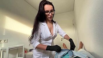 Oh man as hot doctor eva i check out my patient and uh make sure he leaves totally satisfied