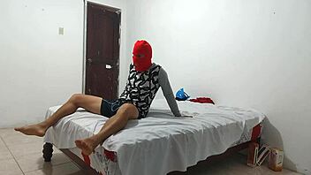 American man attempts solo session with small ugly penis and inflatable toy in homemade casting.