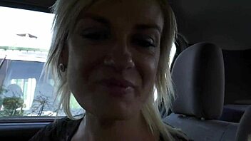 Blonde cougar gets wild fucking hard in the car with intense passion