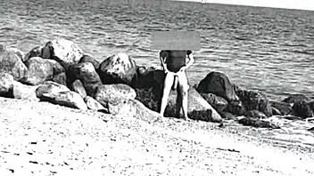 voyeur spots huge cock on nude beach, like whoa it's massive and nudist vibes everywhere, ya know?