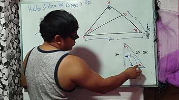 Asian Nerd Student Explores Bedroom Triangle With Teacher
