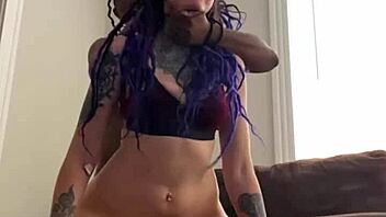 Broke purple dreadhead emo goth takes rough pounding from hard dick