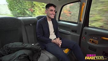 Hey if you get that big cock hard in the backseat you'll score a discount and a rough fuck in this fake taxi ride