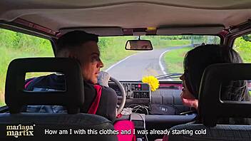 colombian tourist hooks up with italian farmer for rough fucking on tractor