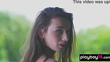 I'm totally mesmerized by this eastern european brunette teen gloria sol stripping naked outdoors in the sun