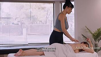 she came for a massage session with alison rey in little 18+ puck
